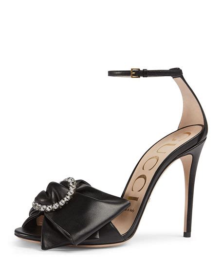 gucci ilse pleated leather bow sandal black|Gucci Ilse Embellished Patent.